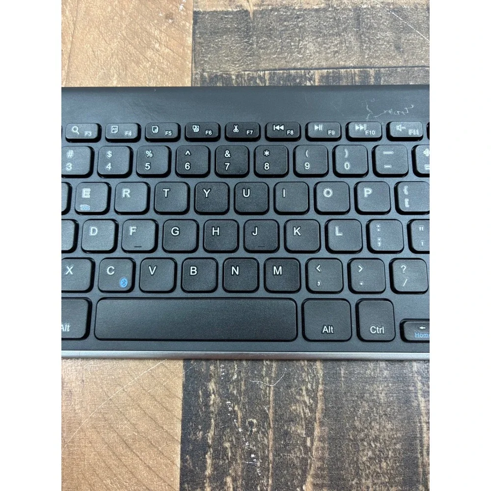 Arteck Ultra-Slim Bluetooth Keyboard Black Stainless Steel Rechargeable Tested